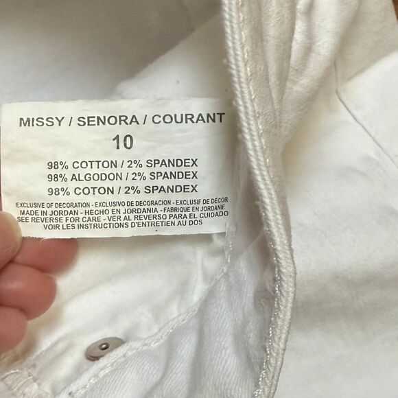 Bandolino Mandie White Stretch Denim High-Rise Straight Leg Cropped Jeans Sz 10 - Picture 7 of 8